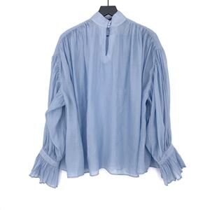 ABCHICBYAB Flowy Peasant Top Light Blue M